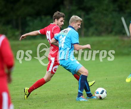 Fussball. Kaerntner Liga. ATUS Ferlach gegen ATSV Wolfsberg. Jakob Orgonyi (ATUS Ferlach), Jonas Warmuth (ATSV Wolfsberg). Ferlach, 16.9.2017.
Foto: Kuess
---
pressefotos, pressefotografie, kuess, qs, qspictures, sport, bild, bilder, bilddatenbank