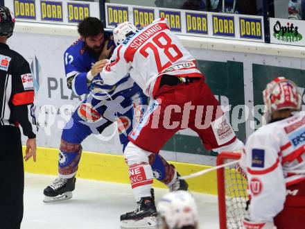 EBEL. Eishockey Bundesliga. EC VSV gegen KAC. Rauferei Nikolas Petrik,  (VSV), Martin Schumnig (KAC). Villach, am 19.9.2017.
Foto: Kuess 


---
pressefotos, pressefotografie, kuess, qs, qspictures, sport, bild, bilder, bilddatenbank