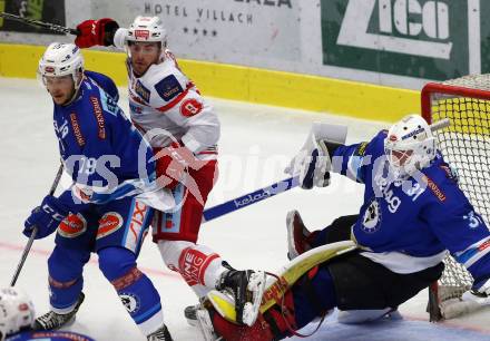 EBEL. Eishockey Bundesliga. EC VSV gegen KAC. Stefan Bacher, David Kickert, (VSV), Matthew Neal (KAC). Villach, am 19.9.2017.
Foto: Kuess 


---
pressefotos, pressefotografie, kuess, qs, qspictures, sport, bild, bilder, bilddatenbank