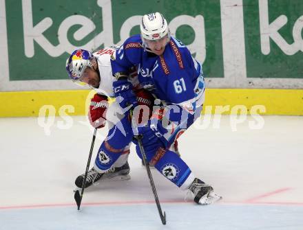 EBEL. Eishockey Bundesliga. EC VSV gegen EC Red Bull Salzburg. Adis Alagic, (VSV), Manuel Latusa (Salzburg). Villach, am 21.9.2017.
Foto: Kuess 


---
pressefotos, pressefotografie, kuess, qs, qspictures, sport, bild, bilder, bilddatenbank