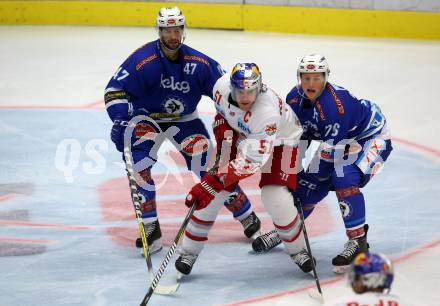 EBEL. Eishockey Bundesliga. EC VSV gegen EC Red Bull Salzburg. Ryan Glenn, Sam Antonitsch (VSV), Matthias Trattnig (Salzburg). Villach, am 21.9.2017.
Foto: Kuess 


---
pressefotos, pressefotografie, kuess, qs, qspictures, sport, bild, bilder, bilddatenbank
