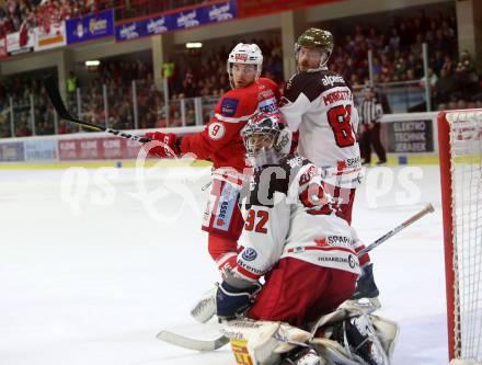 EBEL. Eishockey Bundesliga. KAC gegen HCB Suedtirol Alperia. Matthew Neal, (KAC), Stefano Marchetti, Marcel, Melichercik  (Bozen). Klagenfurt, am 22.9.2017.
Foto: Kuess

---
pressefotos, pressefotografie, kuess, qs, qspictures, sport, bild, bilder, bilddatenbank