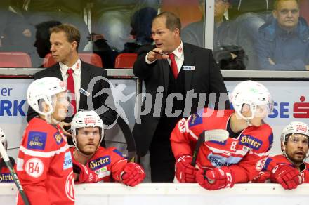 EBEL. Eishockey Bundesliga. KAC gegen HCB Suedtirol Alperia. Trainer Steve Walker (KAC). Klagenfurt, am 22.9.2017.
Foto: Kuess

---
pressefotos, pressefotografie, kuess, qs, qspictures, sport, bild, bilder, bilddatenbank