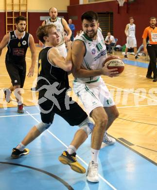 Basketball 2. Bundesliga. Grunddurchgang. 1. Runde. KOS Celovec gegen Woerthersee Piraten. Marin Sliskovic, (KOS), Lukas Simoner (Piraten). Klagenfurt, am 23.9.2017.
Foto: Kuess
---
pressefotos, pressefotografie, kuess, qs, qspictures, sport, bild, bilder, bilddatenbank