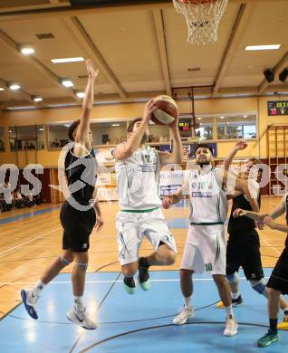 Basketball 2. Bundesliga. Grunddurchgang. 1. Runde. KOS Celovec gegen Woerthersee Piraten. Christian Erschen, Marin Sliskovic, (KOS), Lukas Hahn, Lukas Simoner (Piraten). Klagenfurt, am 23.9.2017.
Foto: Kuess
---
pressefotos, pressefotografie, kuess, qs, qspictures, sport, bild, bilder, bilddatenbank