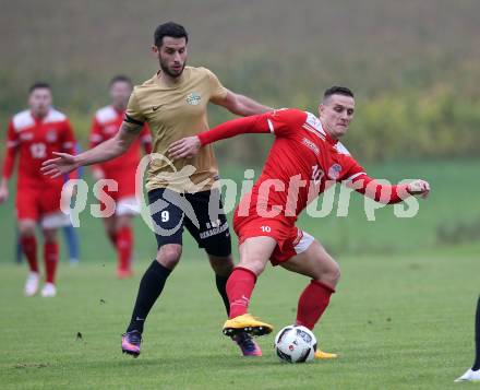 Fussball. Kaerntner Liga. Koettmannsdorf gegen KAC 1909. Christopher Sallinger (Koettmannsdorf), Robert Matic (KAC). Koettmannsdorf, 24.9.2017.
Foto: Kuess
---
pressefotos, pressefotografie, kuess, qs, qspictures, sport, bild, bilder, bilddatenbank