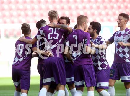 Fussball. Regionalliga. SK Austria Klagenfurt gegen SC Copacabana Kalsdorf. Torjubel (Austria Klagenfurt). Klagenfurt, 23.9.2017.
Foto: Kuess
---
pressefotos, pressefotografie, kuess, qs, qspictures, sport, bild, bilder, bilddatenbank
