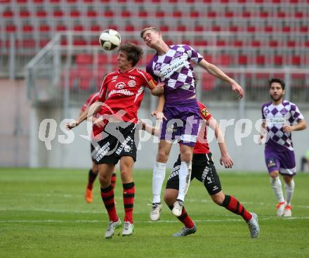 Fussball. Regionalliga. SK Austria Klagenfurt gegen SC Copacabana Kalsdorf. Thomas Hirschhofer (Austria Klagenfurt), Pascal Michael Zisser (Kalsdorf). Klagenfurt, 23.9.2017.
Foto: Kuess
---
pressefotos, pressefotografie, kuess, qs, qspictures, sport, bild, bilder, bilddatenbank