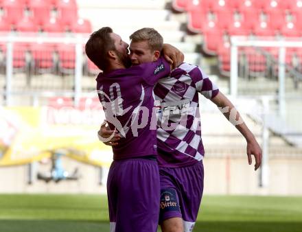 Fussball. Regionalliga. SK Austria Klagenfurt gegen SC Copacabana Kalsdorf. Torjubel Sandro Zakany, Thomas Hirschhofer (Austria Klagenfurt). Klagenfurt, 23.9.2017.
Foto: Kuess
---
pressefotos, pressefotografie, kuess, qs, qspictures, sport, bild, bilder, bilddatenbank