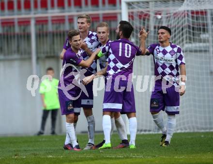 Fussball. Regionalliga. SK Austria Klagenfurt gegen SC Copacabana Kalsdorf. Torjubel Florian Jaritz (Austria Klagenfurt). Klagenfurt, 23.9.2017.
Foto: Kuess
---
pressefotos, pressefotografie, kuess, qs, qspictures, sport, bild, bilder, bilddatenbank