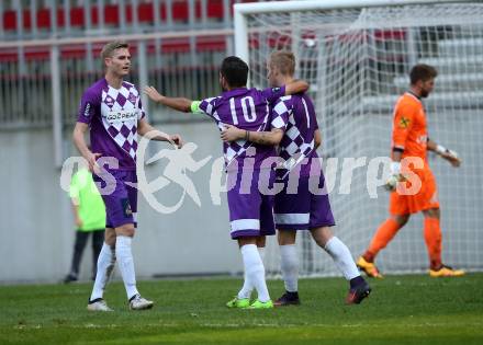 Fussball. Regionalliga. SK Austria Klagenfurt gegen SC Copacabana Kalsdorf. Torjubel Florian Jaritz (Austria Klagenfurt). Klagenfurt, 23.9.2017.
Foto: Kuess
---
pressefotos, pressefotografie, kuess, qs, qspictures, sport, bild, bilder, bilddatenbank