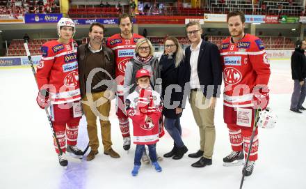 EBEL. Eishockey Bundesliga. KAC gegen 	EHC Liwest Black Wings Linz. Marco Brucker, Thomas Hundertzpfund, Stefan Geier (KAC). Klagenfurt, am 28.9.2017.
Foto: Kuess

---
pressefotos, pressefotografie, kuess, qs, qspictures, sport, bild, bilder, bilddatenbank