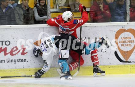 EBEL. Eishockey Bundesliga. KAC gegen 	EHC Liwest Black Wings Linz. Ramon Schnetzer, (KAC), Stefan Gaffal (Linz). Klagenfurt, am 28.9.2017.
Foto: Kuess

---
pressefotos, pressefotografie, kuess, qs, qspictures, sport, bild, bilder, bilddatenbank