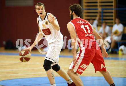 Basketball 2. Bundesliga. Grunddurchgang. 2. Runde. Woerthersee Piraten gegen St. Poelten Dragons. Ian Moschik, (Piraten), Denis Soldo (St. Poelten). Klagenfurt, am 30.9.2017.
Foto: Kuess
---
pressefotos, pressefotografie, kuess, qs, qspictures, sport, bild, bilder, bilddatenbank