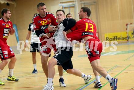 HLA. Handball Liga Austria SC Ferlach gegen UHK Krems. Marek Pales (Ferlach), Sakib Omerovic, Guenther Walzer (Krems). Ferlach, am 3.10.2017.
Foto: Kuess
---
pressefotos, pressefotografie, kuess, qs, qspictures, sport, bild, bilder, bilddatenbank