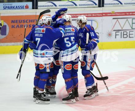EBEL. Eishockey Bundesliga. EC VSV gegen HCB Suedtirol Alperia. Torjubel Valentin Leiler (VSV). Villach, am 6.10.2017.
Foto: Kuess 


---
pressefotos, pressefotografie, kuess, qs, qspictures, sport, bild, bilder, bilddatenbank