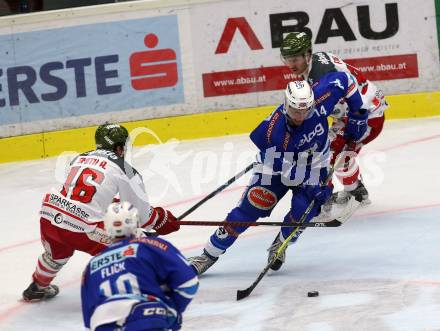 EBEL. Eishockey Bundesliga. EC VSV gegen HCB Suedtirol Alperia. Kyle Beach, (VSV), Austin Smith (Bozen). Villach, am 6.10.2017.
Foto: Kuess 


---
pressefotos, pressefotografie, kuess, qs, qspictures, sport, bild, bilder, bilddatenbank