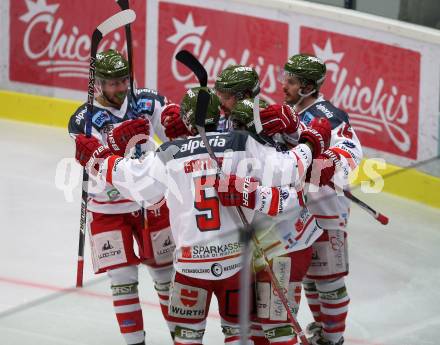 EBEL. Eishockey Bundesliga. EC VSV gegen HCB Suedtirol Alperia. Torjubel   (Bozen). Villach, am 6.10.2017.
Foto: Kuess 


---
pressefotos, pressefotografie, kuess, qs, qspictures, sport, bild, bilder, bilddatenbank