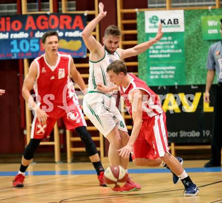 Basketball 2. Bundesliga. Grunddurchgang. 3. Runde. KOS Celovec gegen St. Poelten Dragons. Ziga Erculj (KOS Celovec), Roman Jagsch (St. Poelten). Klagenfurt, am 7.10.2017.
Foto: Kuess
---
pressefotos, pressefotografie, kuess, qs, qspictures, sport, bild, bilder, bilddatenbank