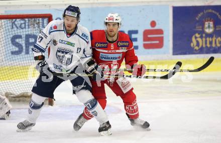 EBEL Eishockey Bundesliga. KAC gegen Fehervar AV 19. Matthew Neal(KAC), Juha Uotila (Fehervar). Klagenfurt, am 8.10.2017.
Foto: Kuess
---
pressefotos, pressefotografie, kuess, qs, qspictures, sport, bild, bilder, bilddatenbank