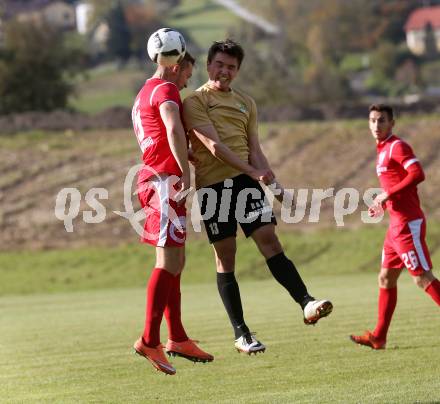 Fussball. Kaerntner Liga. Koettmannsdorf gegen ATUS Ferlach. Philipp Gatti (Koettmannsdorf), Martin Posratschnig (ATUS Ferlach). Koettmannsdorf, 8.10.2017.
Foto: Kuess
---
pressefotos, pressefotografie, kuess, qs, qspictures, sport, bild, bilder, bilddatenbank