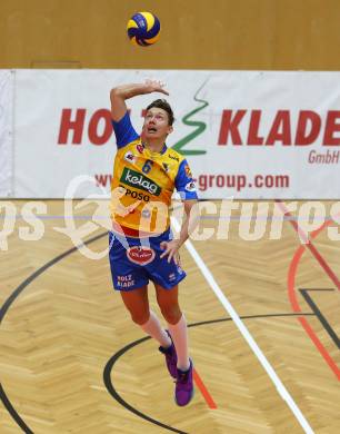 AVL. Volleyball. Volley League Men. SK Posojilnica Aich Dob gegen VBK Woerthersee Loewen Klagenfurt. David Michel (Aich Dob). Bleiburg, am 11.10.2017.
Foto: Kuess
---
pressefotos, pressefotografie, kuess, qs, qspictures, sport, bild, bilder, bilddatenbank
