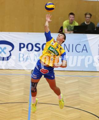 AVL. Volleyball. Volley League Men. SK Posojilnica Aich Dob gegen VBK Woerthersee Loewen Klagenfurt. Michal Petras (Aich Dob). Bleiburg, am 11.10.2017.
Foto: Kuess
---
pressefotos, pressefotografie, kuess, qs, qspictures, sport, bild, bilder, bilddatenbank