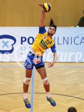 AVL. Volleyball. Volley League Men. SK Posojilnica Aich Dob gegen VBK Woerthersee Loewen Klagenfurt. Lukasz Wiese (Aich Dob). Bleiburg, am 11.10.2017.
Foto: Kuess
---
pressefotos, pressefotografie, kuess, qs, qspictures, sport, bild, bilder, bilddatenbank