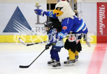 EBEL. Eishockey Bundesliga. EC VSV gegen HC Orli Znojmo. Maskottchen Villi. Nachwuchsspieler (VSV). Villach, am 12.10.2017.
Foto: Kuess 


---
pressefotos, pressefotografie, kuess, qs, qspictures, sport, bild, bilder, bilddatenbank
