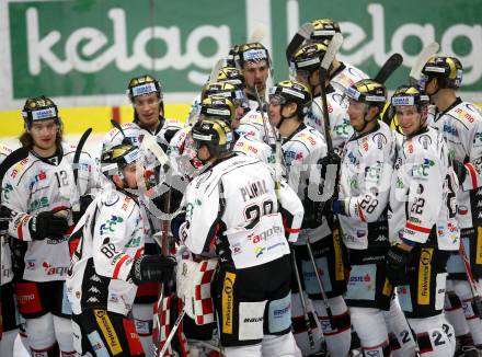 EBEL. Eishockey Bundesliga. EC VSV gegen HC Orli Znojmo. Jubel Znojmo. Villach, am 12.10.2017.
Foto: Kuess 


---
pressefotos, pressefotografie, kuess, qs, qspictures, sport, bild, bilder, bilddatenbank