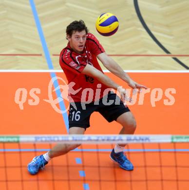 AVL. Volleyball. Volley League Men. SK Posojilnica Aich Dob gegen VBK Woerthersee Loewen Klagenfurt. Simon Fruehbauer (Klagenfurt). Bleiburg, am 11.10.2017.
Foto: Kuess
---
pressefotos, pressefotografie, kuess, qs, qspictures, sport, bild, bilder, bilddatenbank