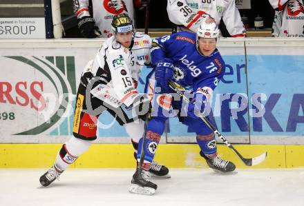 EBEL. Eishockey Bundesliga. EC VSV gegen HC Orli Znojmo. Sam Antonitsch, (VSV), Antonin Boruta (Znojmo). Villach, am 12.10.2017.
Foto: Kuess 


---
pressefotos, pressefotografie, kuess, qs, qspictures, sport, bild, bilder, bilddatenbank
