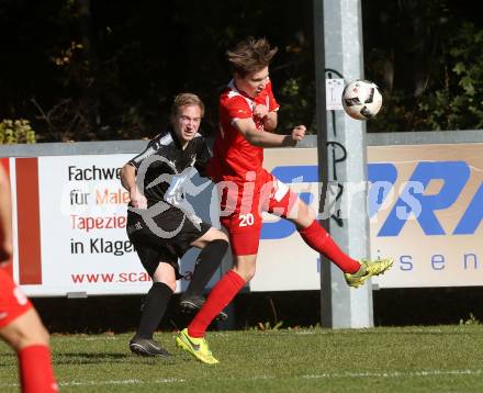 Fussball. Kaerntner Liga. KAC 1909 gegen Bleiburg. Maximilian Hubert Watscher (KAC), Stefan Klatzer (Bleiburg). Klagenfurt, 14.10.2017.
Foto: Kuess
---
pressefotos, pressefotografie, kuess, qs, qspictures, sport, bild, bilder, bilddatenbank