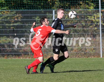 Fussball. Kaerntner Liga. KAC 1909 gegen Bleiburg. Helmut Koenig (KAC),  Nico Gerak (Bleiburg). Klagenfurt, 14.10.2017.
Foto: Kuess
---
pressefotos, pressefotografie, kuess, qs, qspictures, sport, bild, bilder, bilddatenbank