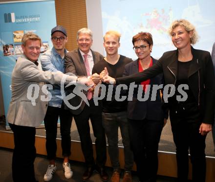 Spitzensport und Studium. Arno Arthofer, Patrick Oberrauner, Peter Kaiser, Hanno Douschan, Beate Prettner,  Petra Kronberger. Klagenfurt, am 18.10.2017.
Foto: Kuess
---
pressefotos, pressefotografie, kuess, qs, qspictures, sport, bild, bilder, bilddatenbank