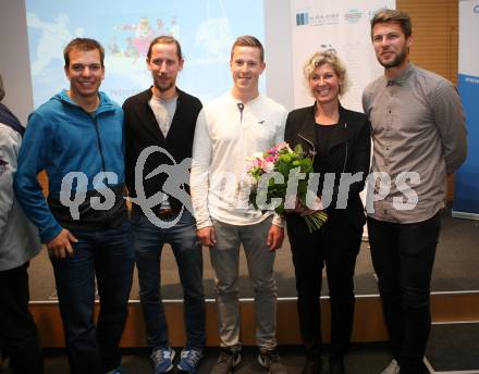 Spitzensport und Studium. Markus Salcher, Martin Koch, Alexander Gebauer, Petra Kronberger, Boris Huettenbrenner. Klagenfurt, am 18.10.2017.
Foto: Kuess
---
pressefotos, pressefotografie, kuess, qs, qspictures, sport, bild, bilder, bilddatenbank