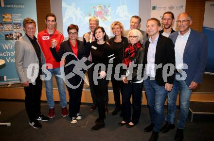 Spitzensport und Studium. Arno Arthofer, Nico Pajantschitsch, Beate Prettner, Peter Kaiser,  Julia Sciancalepore, Petra Kronberger, Karl Schnabl, Klaus Mitterdorfer,  Martin Koch, Raimund Berger. Klagenfurt, am 18.10.2017.
Foto: Kuess
---
pressefotos, pressefotografie, kuess, qs, qspictures, sport, bild, bilder, bilddatenbank