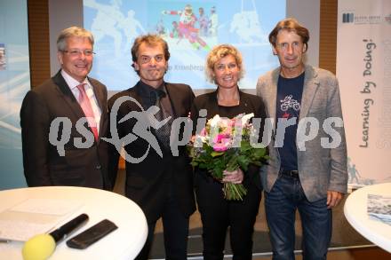 Spitzensport und Studium.  Peter Kaiser, Thomas Brandauer, Petra Kronberger, Franz Preiml. Klagenfurt, am 18.10.2017.
Foto: Kuess
---
pressefotos, pressefotografie, kuess, qs, qspictures, sport, bild, bilder, bilddatenbank