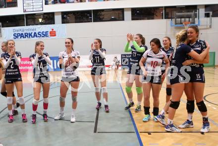 Volleyball Bundesliga. Frauen. SG Kelag Klagenfurt gegen VC Tirol. Jubel (Klagenfurt). Klagenfurt, am 21.10.2017.
Foto: Kuess
---
pressefotos, pressefotografie, kuess, qs, qspictures, sport, bild, bilder, bilddatenbank
