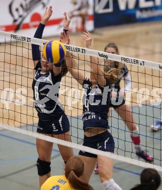 Volleyball Bundesliga. Frauen. SG Kelag Klagenfurt gegen VC Tirol. Carina Goldberger, Alex Epure (Klagenfurt). Klagenfurt, am 21.10.2017.
Foto: Kuess
---
pressefotos, pressefotografie, kuess, qs, qspictures, sport, bild, bilder, bilddatenbank