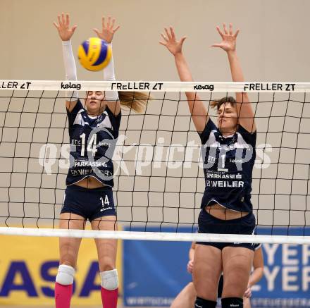 Volleyball Bundesliga. Frauen. SG Kelag Klagenfurt gegen VC Tirol. Daniela Katz, Tatjana Rajic (Klagenfurt). Klagenfurt, am 21.10.2017.
Foto: Kuess
---
pressefotos, pressefotografie, kuess, qs, qspictures, sport, bild, bilder, bilddatenbank
