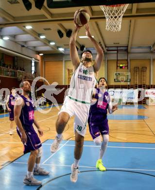 Basketball 2. Bundesliga. Grunddurchgang. 5. Runde. KOS Celovec gegen D.C. Timberwolves. Marin Sliskovic (KOS), Marko Kolaric (Timberwolves). Klagenfurt, am 21.10.2017.
Foto: Kuess
---
pressefotos, pressefotografie, kuess, qs, qspictures, sport, bild, bilder, bilddatenbank