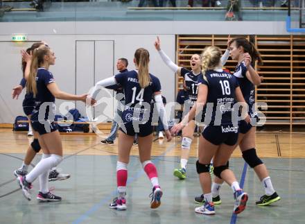 Volleyball Bundesliga. Frauen. SG Kelag Klagenfurt gegen VC Tirol. Jubel (Klagenfurt). Klagenfurt, am 21.10.2017.
Foto: Kuess
---
pressefotos, pressefotografie, kuess, qs, qspictures, sport, bild, bilder, bilddatenbank
