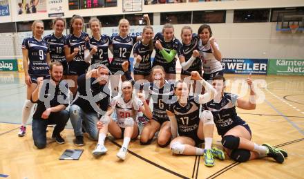 Volleyball Bundesliga. Frauen. SG Kelag Klagenfurt gegen VC Tirol. Jubel (Klagenfurt). Klagenfurt, am 21.10.2017.
Foto: Kuess
---
pressefotos, pressefotografie, kuess, qs, qspictures, sport, bild, bilder, bilddatenbank