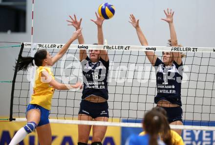 Volleyball Bundesliga. Frauen. SG Kelag Klagenfurt gegen VC Tirol. Ana Bajic, Tatjana Rajic (Klagenfurt). Klagenfurt, am 21.10.2017.
Foto: Kuess
---
pressefotos, pressefotografie, kuess, qs, qspictures, sport, bild, bilder, bilddatenbank