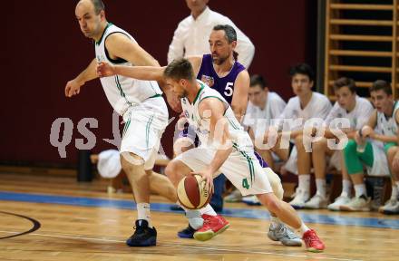 Basketball 2. Bundesliga. Grunddurchgang. 5. Runde. KOS Celovec gegen D.C. Timberwolves. Ziga Erculj, Vjeran Soldo (KOS Celovec),  David Geisler (Timberwolves). Klagenfurt, am 21.10.2017.
Foto: Kuess
---
pressefotos, pressefotografie, kuess, qs, qspictures, sport, bild, bilder, bilddatenbank