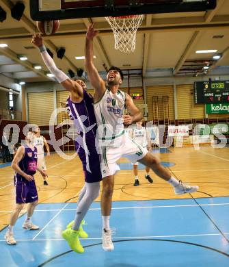 Basketball 2. Bundesliga. Grunddurchgang. 5. Runde. KOS Celovec gegen D.C. Timberwolves. Marin Sliskovic, (KOS Celovec), Marko Kolaric (Timberwolves). Klagenfurt, am 21.10.2017.
Foto: Kuess
---
pressefotos, pressefotografie, kuess, qs, qspictures, sport, bild, bilder, bilddatenbank