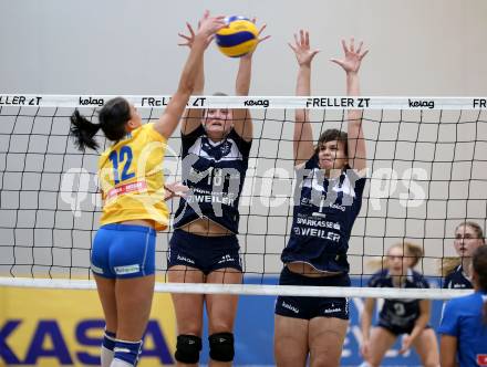 Volleyball Bundesliga. Frauen. SG Kelag Klagenfurt gegen VC Tirol. Ana Bajic, Tatjana Rajic (Klagenfurt). Klagenfurt, am 21.10.2017.
Foto: Kuess
---
pressefotos, pressefotografie, kuess, qs, qspictures, sport, bild, bilder, bilddatenbank