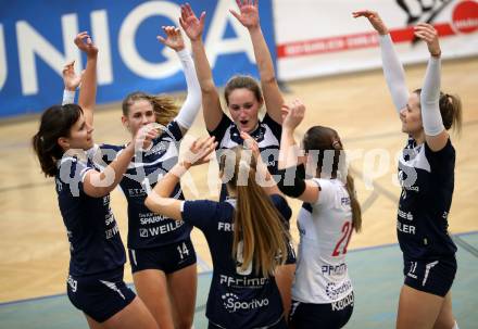 Volleyball Bundesliga. Frauen. SG Kelag Klagenfurt gegen VC Tirol. Jubel (Klagenfurt). Klagenfurt, am 21.10.2017.
Foto: Kuess
---
pressefotos, pressefotografie, kuess, qs, qspictures, sport, bild, bilder, bilddatenbank