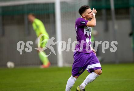 Fussball Regionalliga. SK Austria Klagenfurt gegen FC Jerich International Gleisdorf. Torjubel Tadej Zagar Knez (Klagenfurt). Klagenfurt, am 20.10.2017.
Foto: Kuess
---
pressefotos, pressefotografie, kuess, qs, qspictures, sport, bild, bilder, bilddatenbank